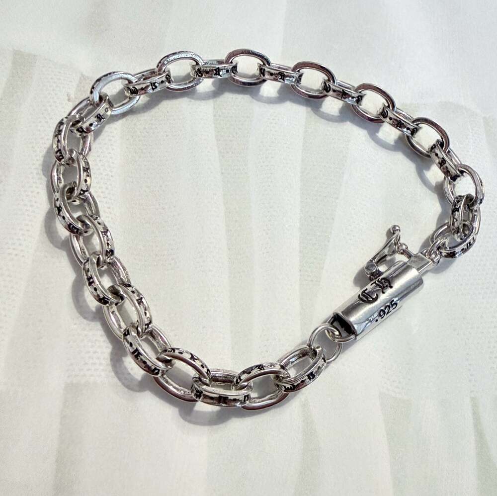925 Sterling Silver Chunky Oval Link Chain Bracelet